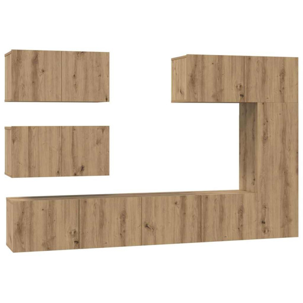 Conjunto de mueble de TV 6 pcs Roble artisan 30.5 x 30 x 90 cm M 2