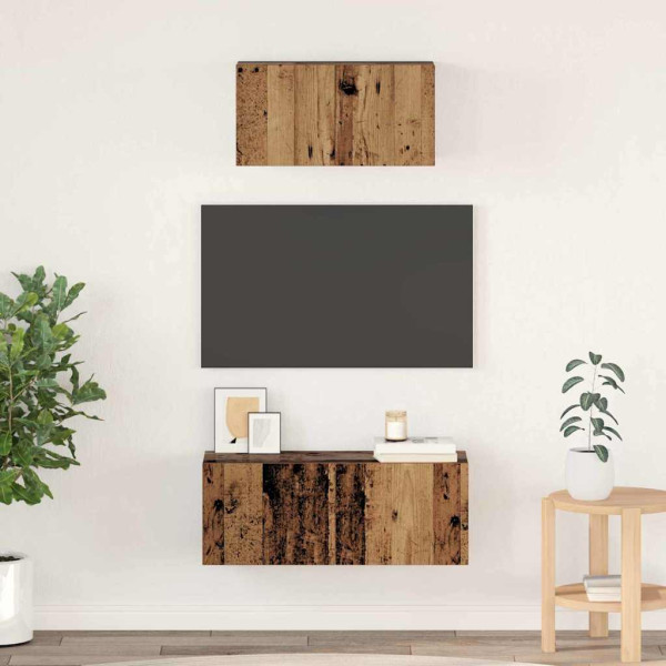 Juego de muebles de TV 2 pcs Madera vieja 80 x 30 x 30 cm D