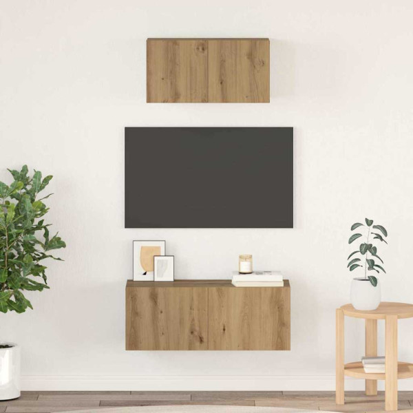 Juego de muebles de TV 2 pcs Roble artisan 80 x 30 x 30 cm D