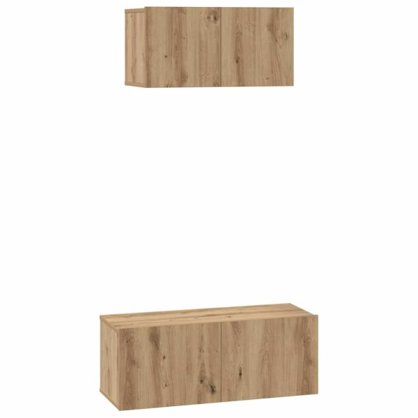 Juego de muebles de TV 2 pcs Roble artisan 80 x 30 x 30 cm M 2