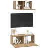 Juego de muebles de TV 2 pcs Roble artisan 80 x 30 x 30 cm 3