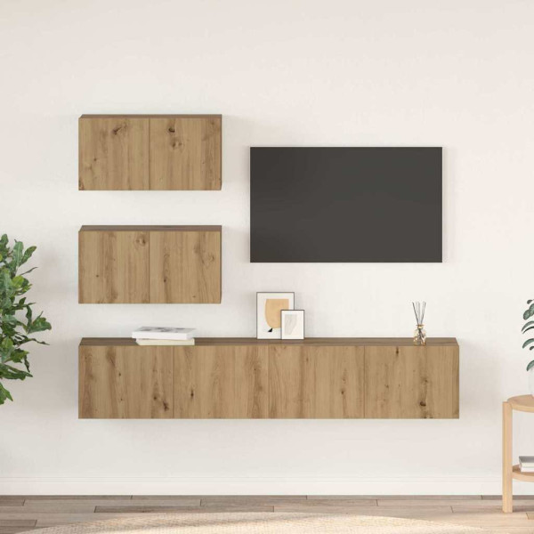 Conjunto de mueble de TV 4 pcs Roble artisan 80 x 30 x 30 cm D