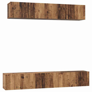 Juego de muebles de TV 5 pcs Madera vieja Estándar Mediano H