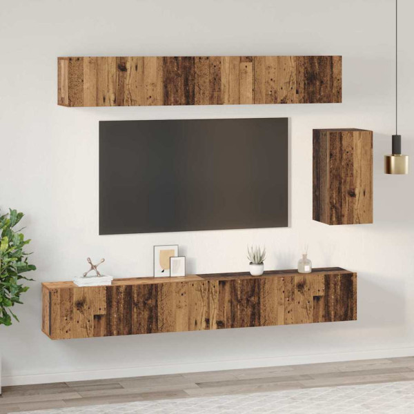 Conjunto de móvel de TV 6 pcs Madeira antiga 100 x 30 x 30 cm M 4