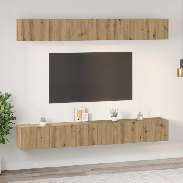 Conjunto de mueble de TV 6 pcs Roble artisan 60 x 30 x 35 cm M 4
