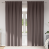 Cortinas opacas 2 pcs Castanho escuro 245 x 140 cm Poliéster 1