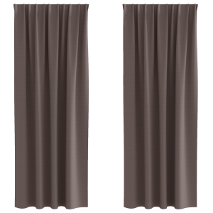 Cortinas opacas 2 pcs Marrón oscuro 245 x 140 cm Poliéster H