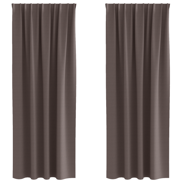 Cortinas opacas 2 pcs Castanho escuro 245 x 140 cm Poliéster M 2