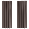 Cortinas opacas 2 pcs Castanho escuro 245 x 140 cm Poliéster 2