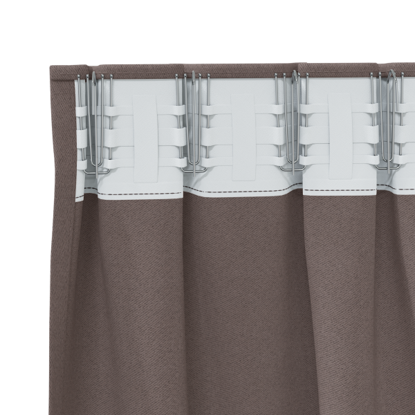 Cortinas opacas 2 pcs Marrón oscuro 245 x 140 cm Poliéster M 4