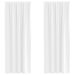 Cortinas opacas 2 pcs Blanco puro 245 x 140 cm Poliéster H