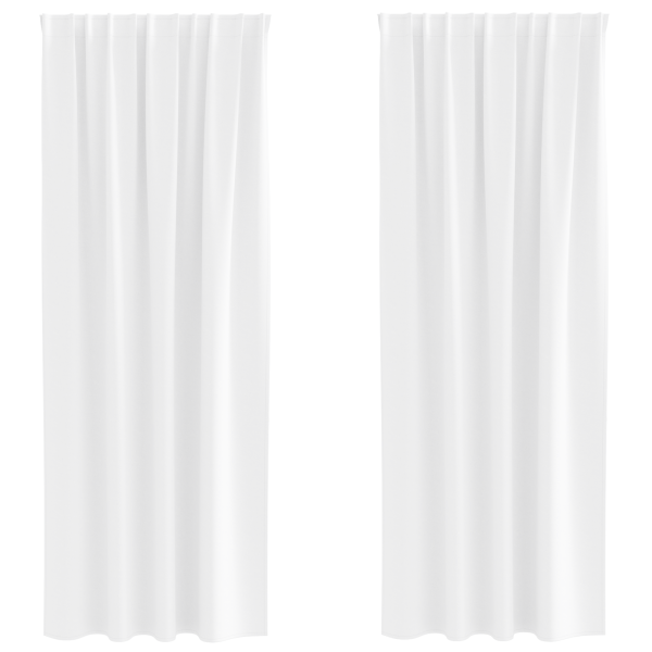 Cortinas opacas 2 pcs Blanco puro 245 x 140 cm Poliéster M 2