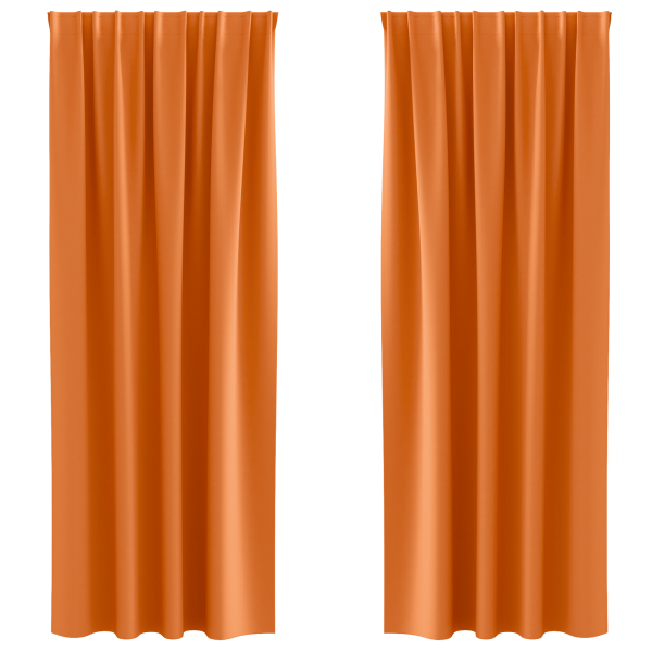 Cortinas opacas 2 pcs Naranja brillante 260 x 140 cm Poliéster M 2