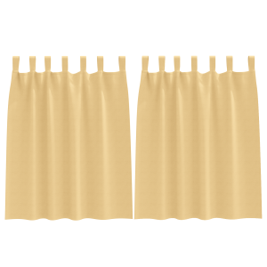 Cortinas opacas con cortinas 2 pcs Beige 140 x 140 cm Poliéster H