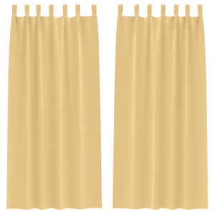 Cortinas opacas con cortinas 2 pcs Beige 225 x 140 cm Poliéster H