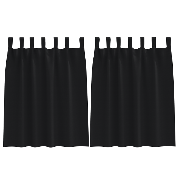Cortinas opacas com cortinas 2 pcs Preto 140 x 140 cm Poliéster M 2