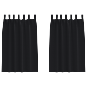 Cortinas opacas com cortinas 2 pcs Preto 175 x 140 cm Poliéster H