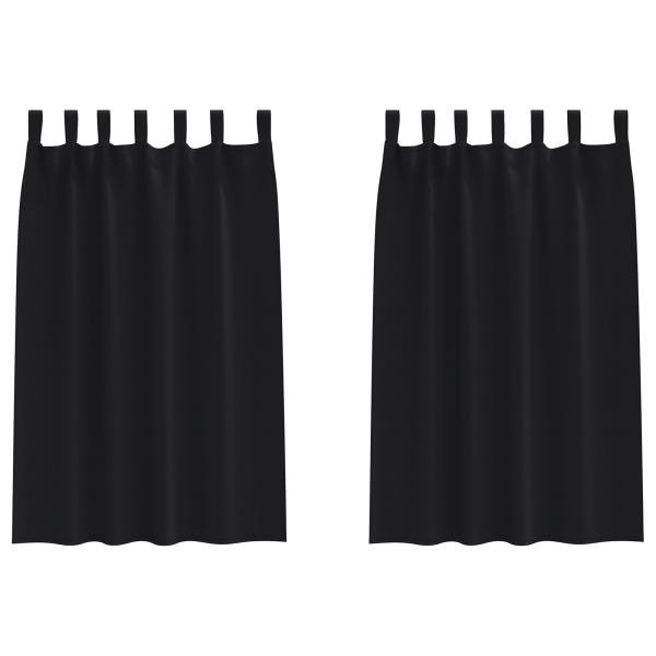 Cortinas opacas con cortinas 2 pcs Negro 175 x 140 cm Poliéster M 2