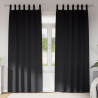 Cortinas opacas com cortinas 2 pcs Preto 225 x 140 cm Poliéster 1