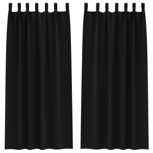 Cortinas opacas com cortinas 2 pcs Preto 225 x 140 cm Poliéster H
