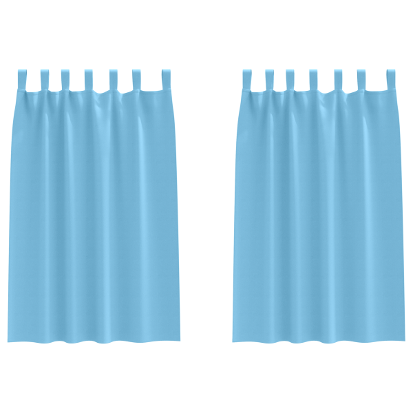 Cortinas opacas 2 pcs Azul claro 175 x 140 cm Poliéster M 2