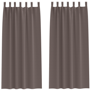 Cortinas opacas 2 pcs Castanho escuro 225 x 140 cm Poliéster H