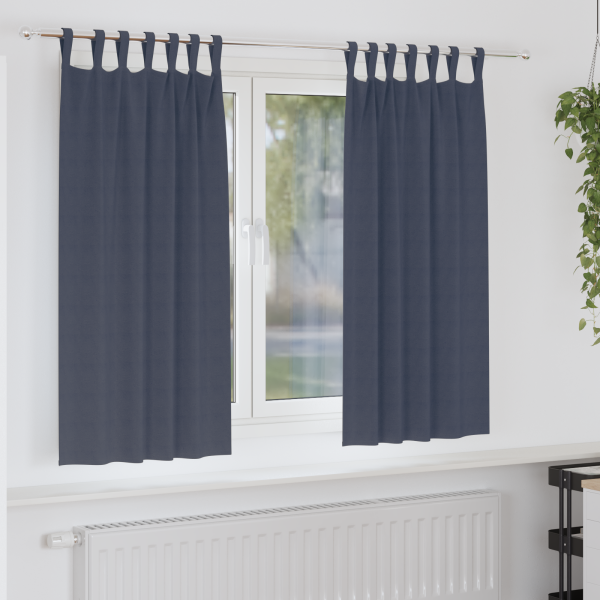 Cortinas opacas 2 pcs Antracita 175 x 140 cm Poliéster D