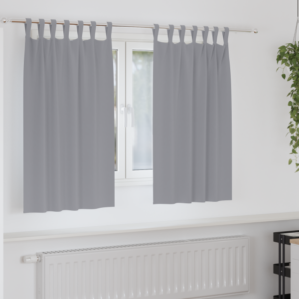 Cortinas opacas 2 pcs Gris claro 140 x 140 cm Poliéster D