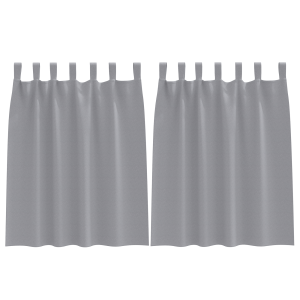 Cortinas opacas 2 pcs Cinzento-claro 140 x 140 cm Poliéster H