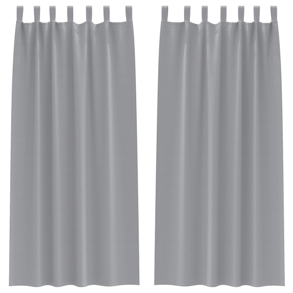 Cortinas opacas 2 pcs Cinzento-claro 260 x 140 cm Poliéster M 2