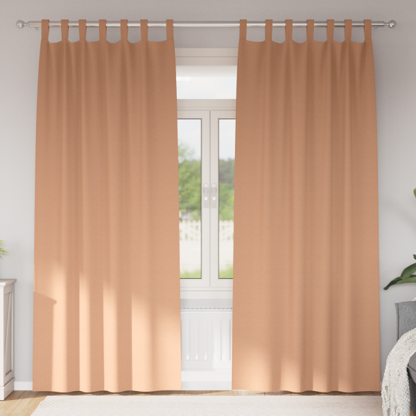 Cortinas opacas 2 pcs Marrón claro 225 x 140 cm Poliéster D