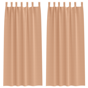 Cortinas opacas 2 pcs Castanho-claro 225 x 140 cm Poliéster H