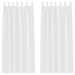 Cortinas opacas 2 pcs Branco Puro 245 x 140 cm Poliéster H
