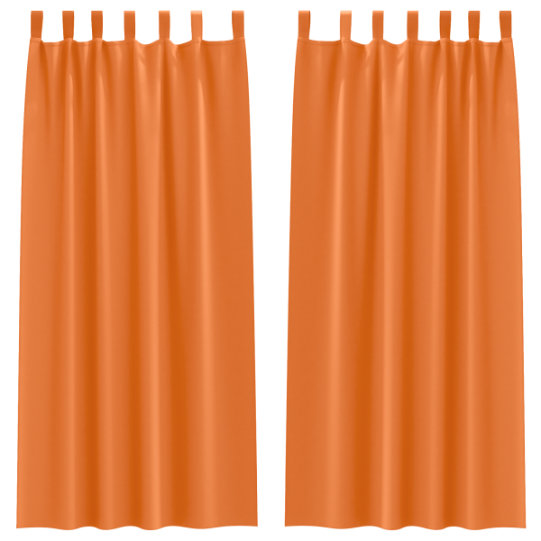 Cortinas opacas 2 pcs Naranja brillante 225 x 140 cm Poliéster M 2