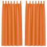 Cortinas opacas 2 pcs Laranja Brilhante 225 x 140 cm Poliéster 2
