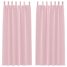 Cortinas opacas 2 pcs Rosa Bebê 225 x 140 cm Poliéster 2