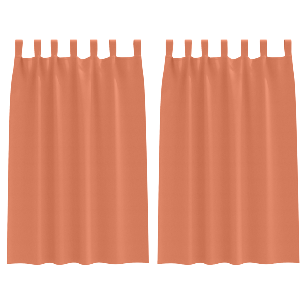 Cortinas opacas 2 pcs Terracota 175 x 140 cm Poliéster M 2