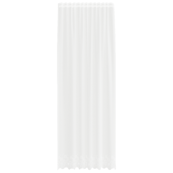 Cortina de Renda com cortinas Floral Branco 150 x 300 cm Poliéster M 2