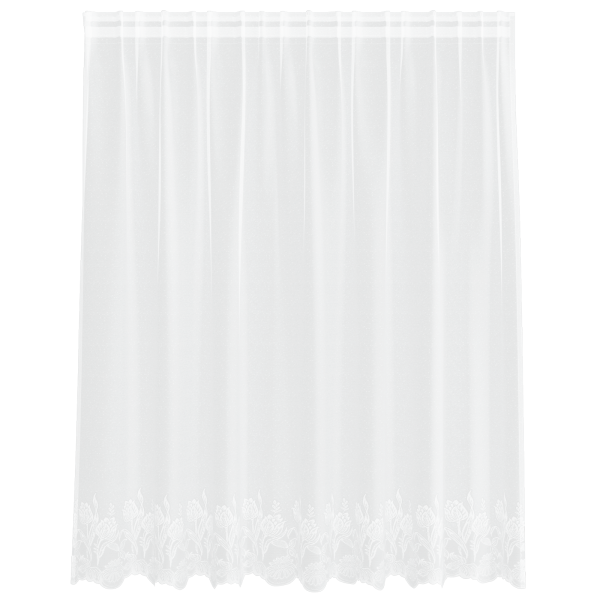 Cortina de Encaje con cortinas Floral Blanco 200 x 160 cm Poliéster M 2