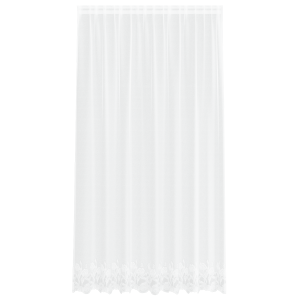 Cortina de Renda com cortinas Floral Branco 200 x 245 cm Poliéster H