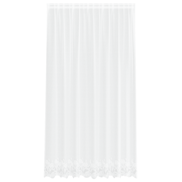 Cortina de Renda com cortinas Floral Branco 200 x 245 cm Poliéster M 2