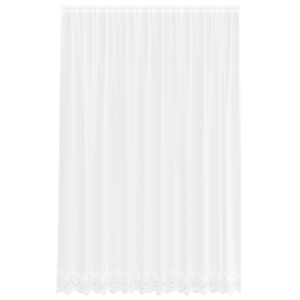 Cortina de Renda com cortinas Floral Branco 300 x 260 cm Poliéster H