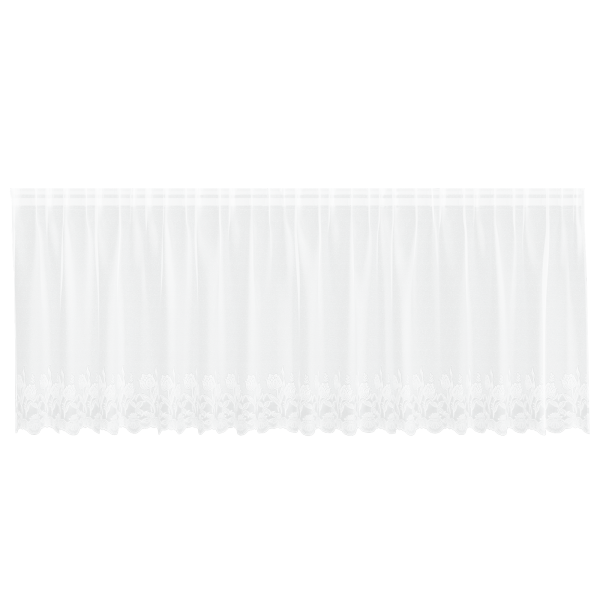 Cortina de Renda com cortinas Floral Branco 400 x 100 cm Poliéster M 2