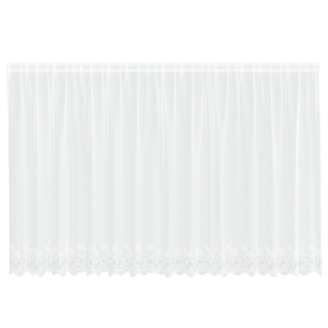Cortina de Encaje con cortinas Floral Blanco 400 x 160 cm Poliéster H