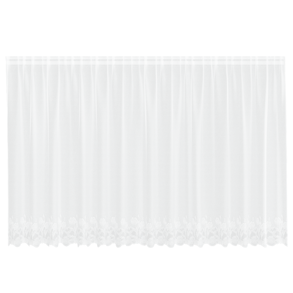 Cortina de Encaje con cortinas Floral Blanco 400 x 160 cm Poliéster M 2