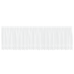 Cortina de Encaje con cortinas Floral Blanco 500 x 80 cm Poliéster H