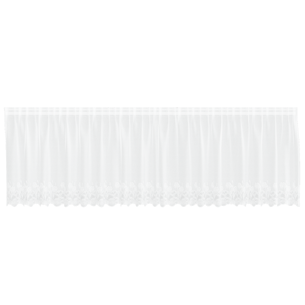 Cortina de Renda com cortinas Floral Branco 500 x 80 cm Poliéster M 2