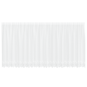 Cortina de Renda com cortinas Floral Branco 500 x 180 cm Poliéster H