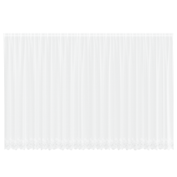 Cortina de Encaje con cortinas Floral Blanco 600 x 200 cm Poliéster M 2