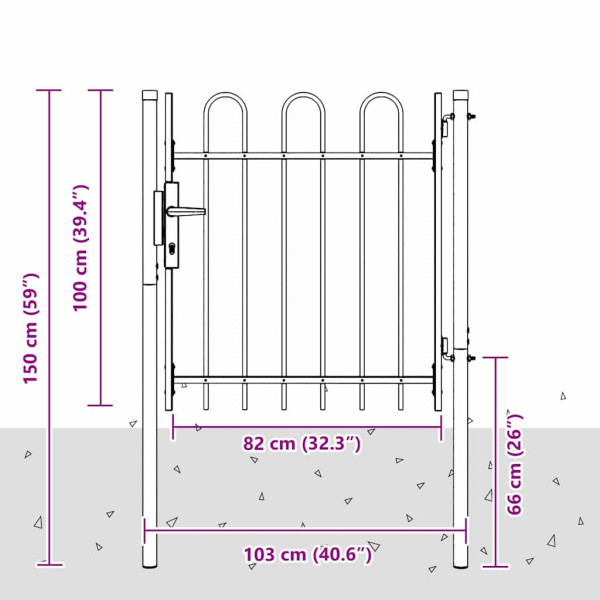 Puerta de cerca Gris 100 x 100 cm Acero Recubierto de Polvo M 5